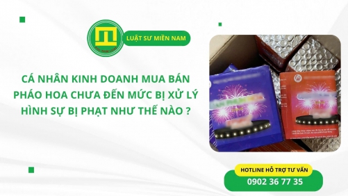 CÁ NHÂN KINH DOANH MUA BÁN PHÁO HOA CHƯA ĐẾN MỨC BỊ XỬ LÝ HÌNH SỰ BỊ PHẠT NHƯ THẾ NÀO?